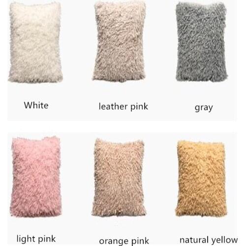 Plush Cushion Cover Hairy Home Decoration Pillow Covers Soft Plain Color Living Room Bedroom Sofa Chair Seat Pillowcase Cases