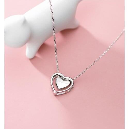 Heart Necklace 925 Sterling Silver Pendants Necklaces Chain