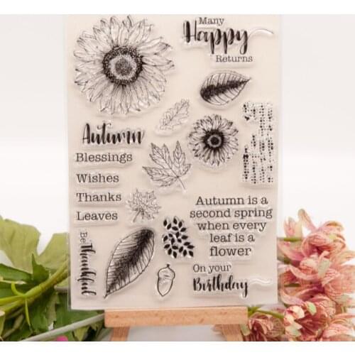 1pc Sunflower Transparent Clear Silicone Stamp Seal Cutting DIY Scrapbooking Rubber Coloring Embossing Diary Decoration Reusable