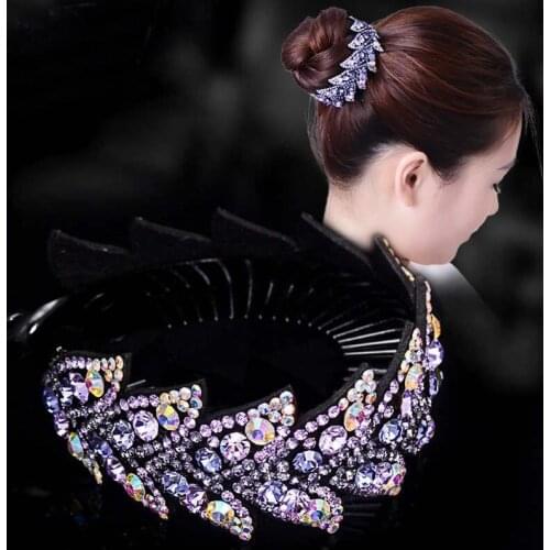 Rhinestone Flower Hairpin Bird Nest Floral Twist Clip Korean Horsetail Buckle Twist Chuck Hairpin New Meatball Hair Accessories