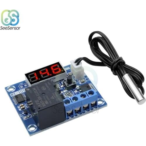 WX-101W DC 12V LED Digital Thermostat Temperature Control Switch Module Board Temperature Controller Waterproof Sensor Probe