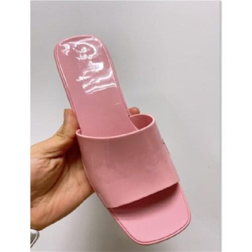 Slippers Women Mid Heel Summer Shoes Female Solid Color Designer Square Heels Shoes Woman Outdoor Slippers Hot Zapatos De Mujer