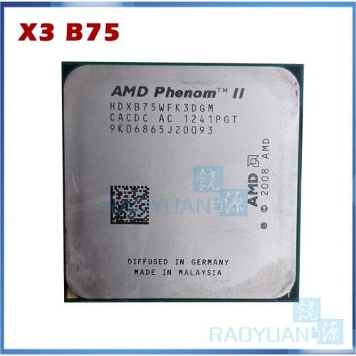 AMD Phenom II X3 B75 3.0 GHz triple-core CPU Processor HDXB75WFK3DGI / HDXB75WFK3DGM Socket AM3