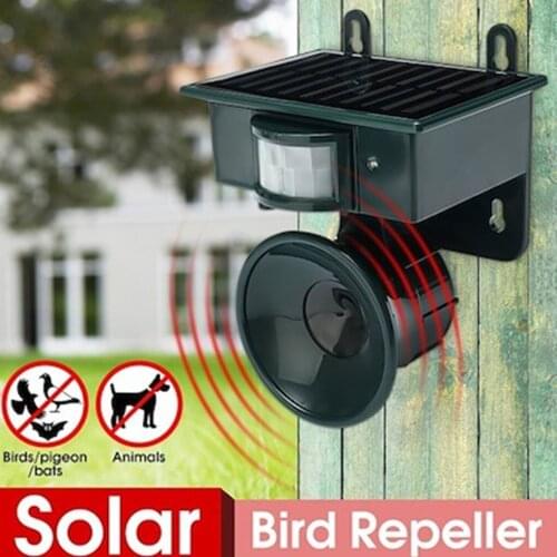 Sonic Outdoor Solar Animal Bird Repeller PIR Motion Sensor Repellent Scarer Scare Wild Animals Away Tool