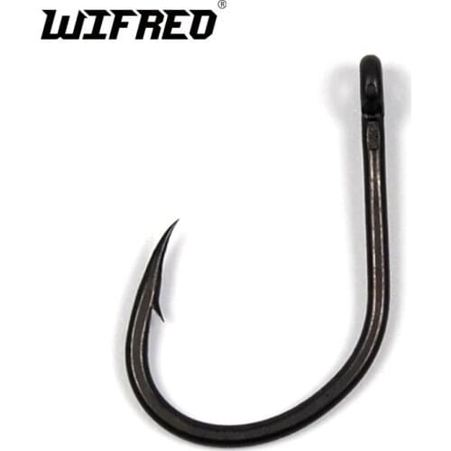 Wifreo 30PCS Size 2 4 6 8 Coating Carp Fishing Hook Matt Black Carp Hooks Coarse Fishing Strong & Sharp Fish Hooks