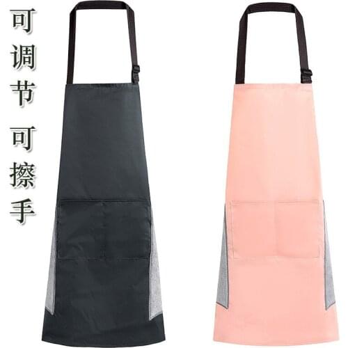 Japanese style good quality adjustable hand wipe apron couple hanging neck style men and women cooking waist waterproof