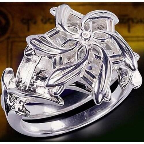 Fine Jewelry Women 100% Real 925 Soild Sterling Silver rings The Galadriel Nenya Zircon Ennagement Wedding Band Ring