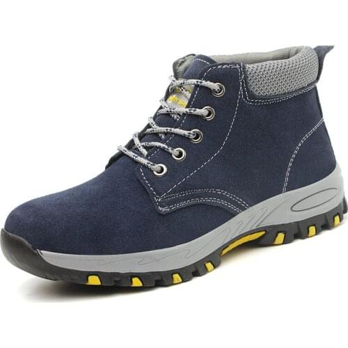 Work Safety Shoes Men Boots Breathable Anti-Smashing Light Work Boots Winter Indestructible Sneakers with Steel Toe Cap Shoes