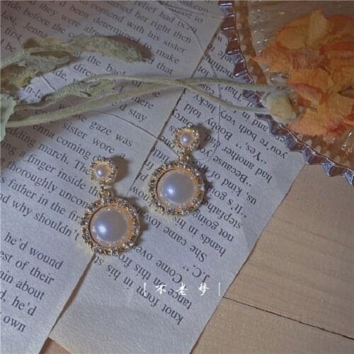 ZDMXJL 2021 New Trend French Retro Romantic Womens Earrings Fine Zircon Geometry Round Earrings Party Jewelry Gifts Wholesale