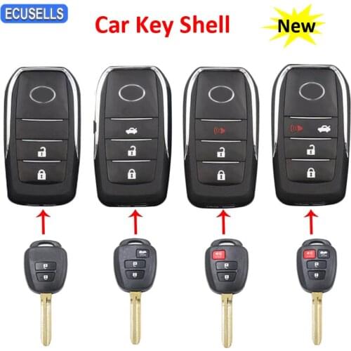 2/3/4 Button Modified Folding Remote Car Key Shell Case For Toyota Prius C Corolla Yaris Avensis 2013-2018 Toy43 Uncut Blade