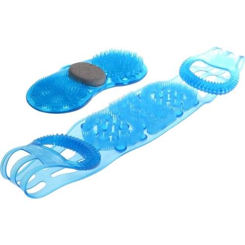 2 Pieces Double Sided Back Scrubber Silicone Shower Back Massager with Foot Exfoliating Scrub Pad for Bath Tool
