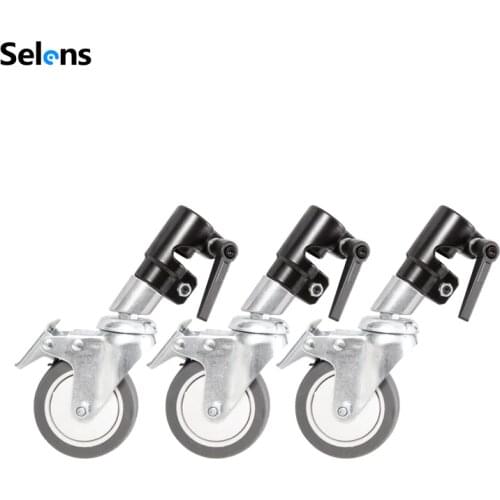 3Pcs C-Stand Swivel Caster Wheel Set,25MM Diameter For Photography Century Foldable Light Stand Tripod Magic Leg