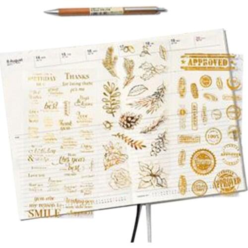 40packs/lot Kawaii Plant Postmark Letter Series Stickers Hot Stamping Diary Handmade Paper Label Sealing Decoration Stationery