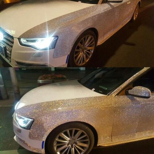 Car Bling Decoration Sticker Accessories Flash Drill Logo Steering Wheel Decal