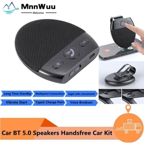 Wireless Vehicle Car Bluetooth V5.0 Speakers Handsfree Car Kit Hands-free Bluetooth Speakerphone Sun Visor Car Accessories
