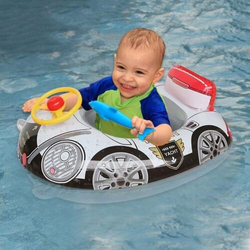 Safety Baby Seat Float Swim Ring Inflatable Infant Kids Swimming Pool Rings Water Toys Swim Circle For Car-shaped Swimming Ring