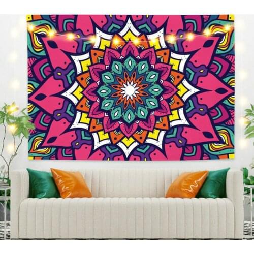 Bohemia Mandala Tapestry Trape Purple Flower for Livingroom Photography Wall Decor