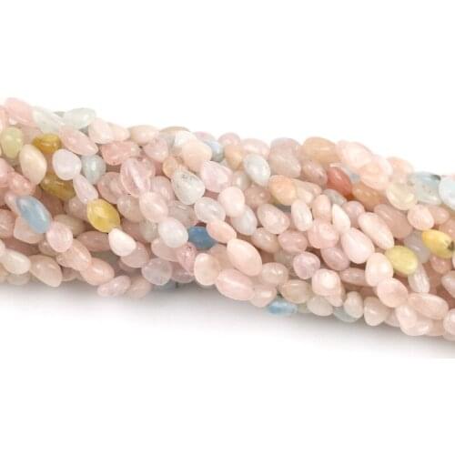 Natural Morganite Oval Shape Gravel Stone Beads Loose Beads 5*8mm For Jewelry Making DIY Necklace Bracelet Accessories