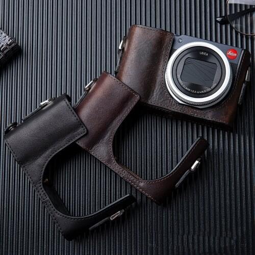 Handmade Genuine Leather Camera case Bag Half Body For Leica C Leica CL