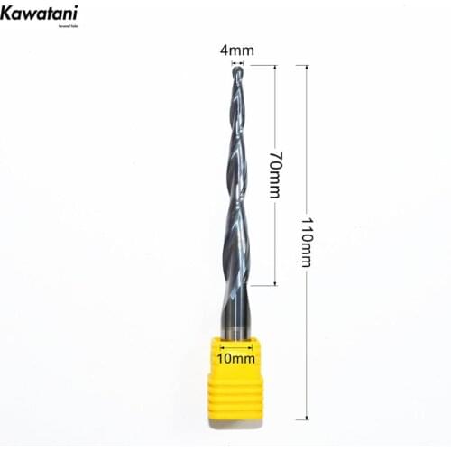 D10*R2*70*110L,CNC TiALN solid carbide end mill,woodworking spherical conical router bit,2 edged taper ball nose Milling cutter