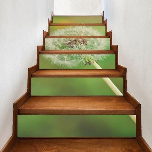 DIY Stair Sticker Self Adhesive a Dandelion Glass Cute Decal Home Decor Paper for Living Room PVC Waterproof 3D Print Photo Art