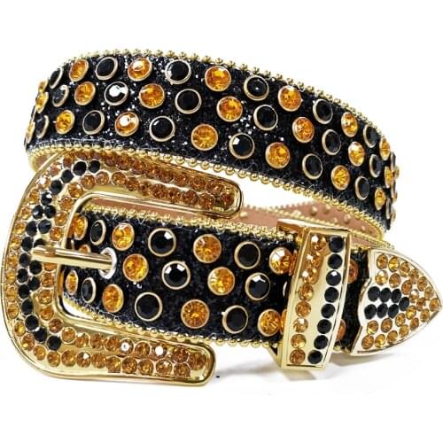 Men Women Crystal Western Studded Belt Cowgirl Cowboy Bling Luxury Strap Belts Rhinestones Belt Cinto De Strass