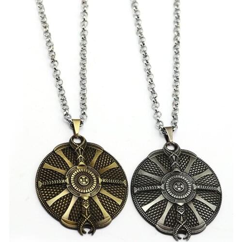 God of War 4 Necklace Kratos Guardian Shield Metal choker Pendant Chain Men Women colar Charm Gifts Game Jewelry