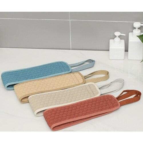 Double-faced Exfoliating Back Strap Shower Loofah Body Scrubber Soft Bath Towel Body Wash Massage Brush Skin Relaxation