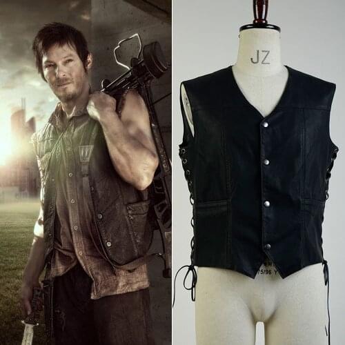 The Walking Dead Daryl Dixon Vest angel Wings Jacket Motorcycle Vest Halloween Sexy Costume For Adult Men