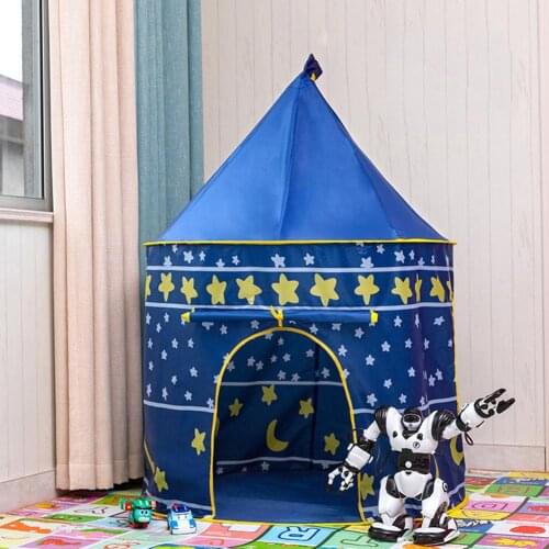 Play Tent Portable Foldable Tipi Prince Princess Folding Tent Boy Girls Cubby Play House Kids Gifts Outdoor Toy Tents Castle