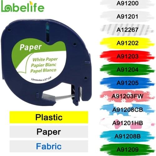 Labelife 91201 91200 Compatible for dymo letratag label tape 91331 12267 91203 16951 Plastic for dymo labeller LT-100H printer