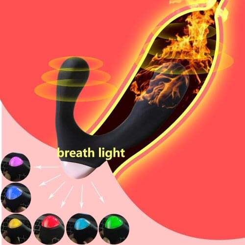 Unisex 10 Mode Prostate Massager G spot Remote Control Heating Vibrator Male Sex Toys For Adult Couple Lesbian Anal Porn