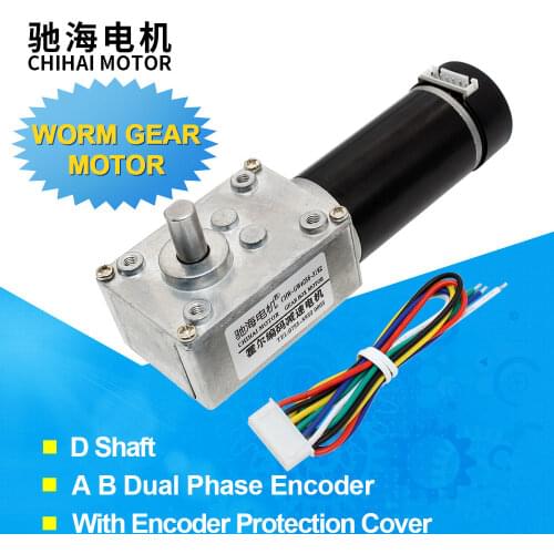 ChiHai Motor CHW-GW4058-3162ABHL 12v single shaft Turbo Worm Geared Motor High Power Reversed Low Speed Worm motor with encoder