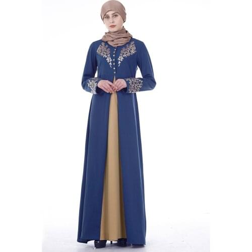 Muslim Hot Stamping Dress Womens Middle East Long Dresses for Muslim Women Abaayaa Dress Muslim
