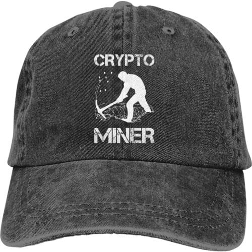 Pure Color Dad Hats Crypto Miner Womens Hat Sun Visor Baseball Caps Bitcoin Cryptocurrency Miners Meme Peaked Cap