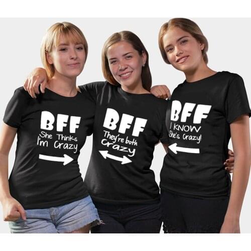 BFF Matching T Shirts She Thinks I M Crazy They Are Both Crazy I Know She Is Crazy Best Friends Shirts Bestie T-shirts