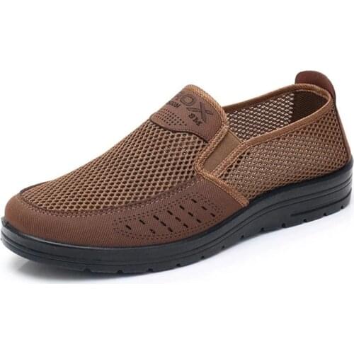 Mesh Men Shoes Comfortable Lightweight Daddy Flats Footwear Outside Walking Sld Soft Shoe Sneakers Male Summer Breathable Sandal