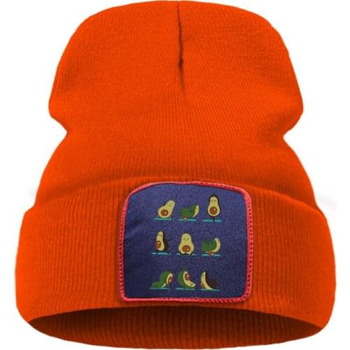 Avocado Cartoon Cute Prints Prints Winter Autumn Hat Thick Casual Beanie Hat Wool Fashion Unisex Hats Hot Sale Creative Hats