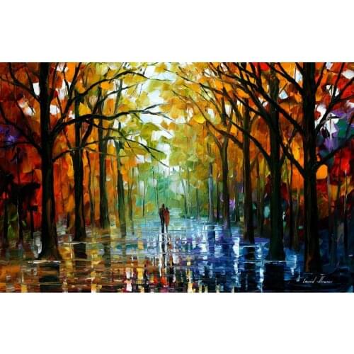 Contemporary art fall date knife oil painting canvas beautiful landscape pictures for wall decor