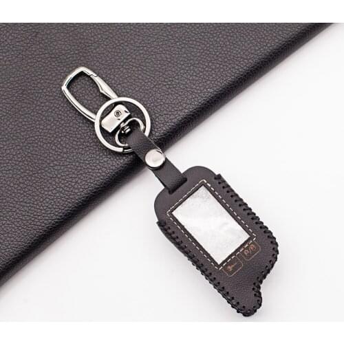 TW9.5 Soft texture Leather Key Case Perfect fit For Russian for Tomahawk 9.5 9.9 lcd Two Senses Remote Car Alarm System