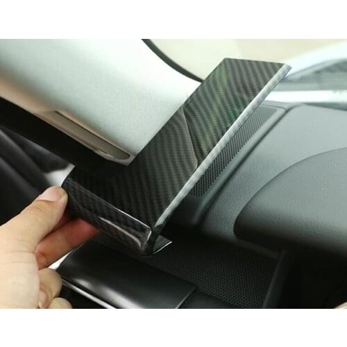 Carbon Fiber Car Front Dashboard Instrument Frame Trim Styling Cover Sticker For Land Rover Range Rover Sport 2014-17