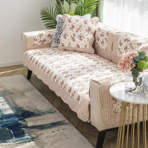 1Piece Four Seasons Pastoral Printed Sofa Cover Cushion Modern Simple Cotton Non-Slip Sofa Towel Living Room Home Armrest Towel
