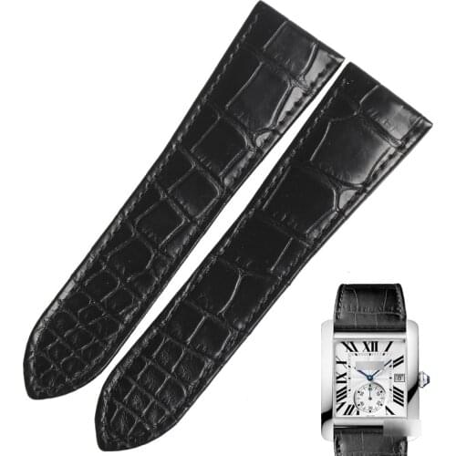 WENTULA watchanbands for W5330003 TANK MC W5330001 W5330004 alligator skin /crocodile grain man 25MM Genuine Leather