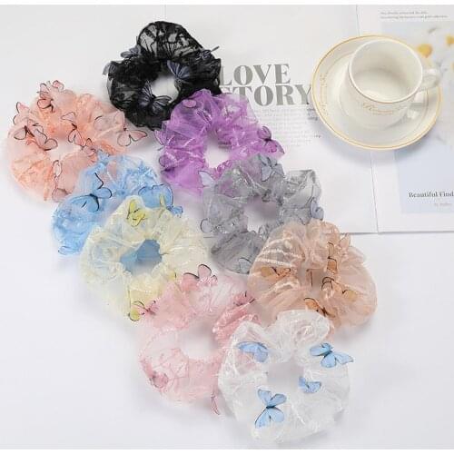 Yishine 2021 Newest Spring Summer Collection Mesh Elegant Hair Tie Butterfly Twist