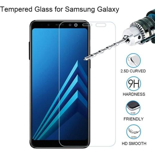 HD Screen Film Glass for Samsung Galaxy A6 Plus 2018 A9 Star Lite Tempered Glass for Samsung A8 Plus Glass on Note 2 3 4 5 7 FE