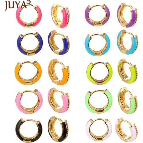1 Pair Colorful Round Earring With Rainbow Cubic Zirconia Jewelry Fashion Accessories For Women Earring Hooks Support Wholesale