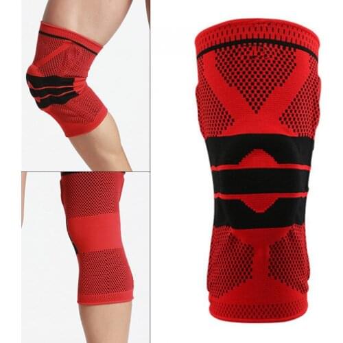 1PCS Weaving Silicone Knee Pads Supports Brace Volleyball Basketball Patella Protectors Sports Safety Kneepads Knee Pads