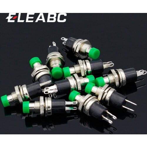 10pcs NO Normally Open Mini Momentary Spring Return Push Button Switches Green