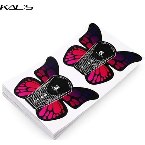 100pcs/Roll Butterfly Design Nail Form Nail Extension UV Gel Tips Extension Builder Form Guide French Self-Adhesive Form Sticker