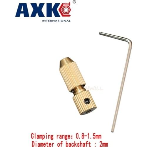 2.0mm Brass Electric Motor Shaft Clamp Fixture Chuck Mini Small For 0.8mm-1.5mm Drill Micro Drill Bit Clamp Fixture Chuck